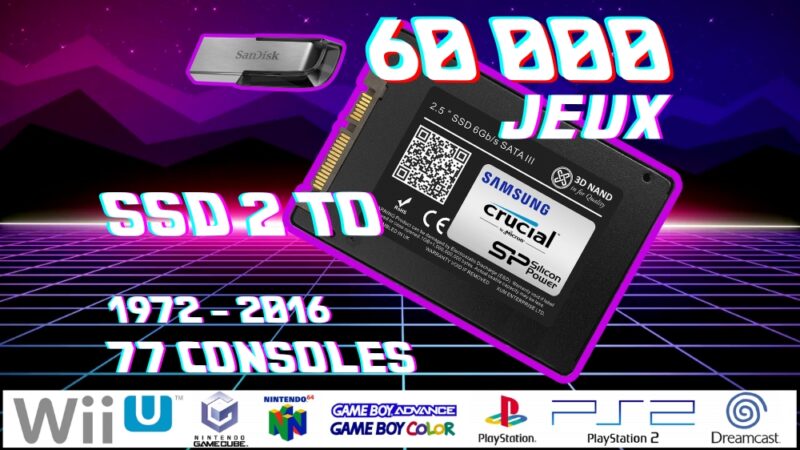 Disque SSD 2To avec plus de 60 000 jeux