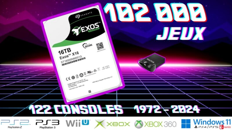 Disque Dur Batocera 16To avec plus de 102 000 Jeux